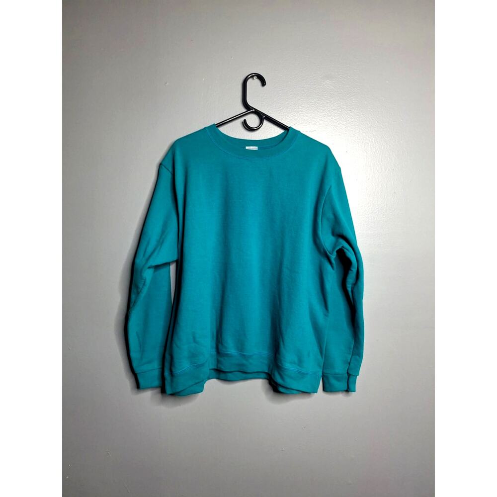 Gildan Teal Oversized Crewneck Sweatshirt XL 90s Retro Streetwear Cozy